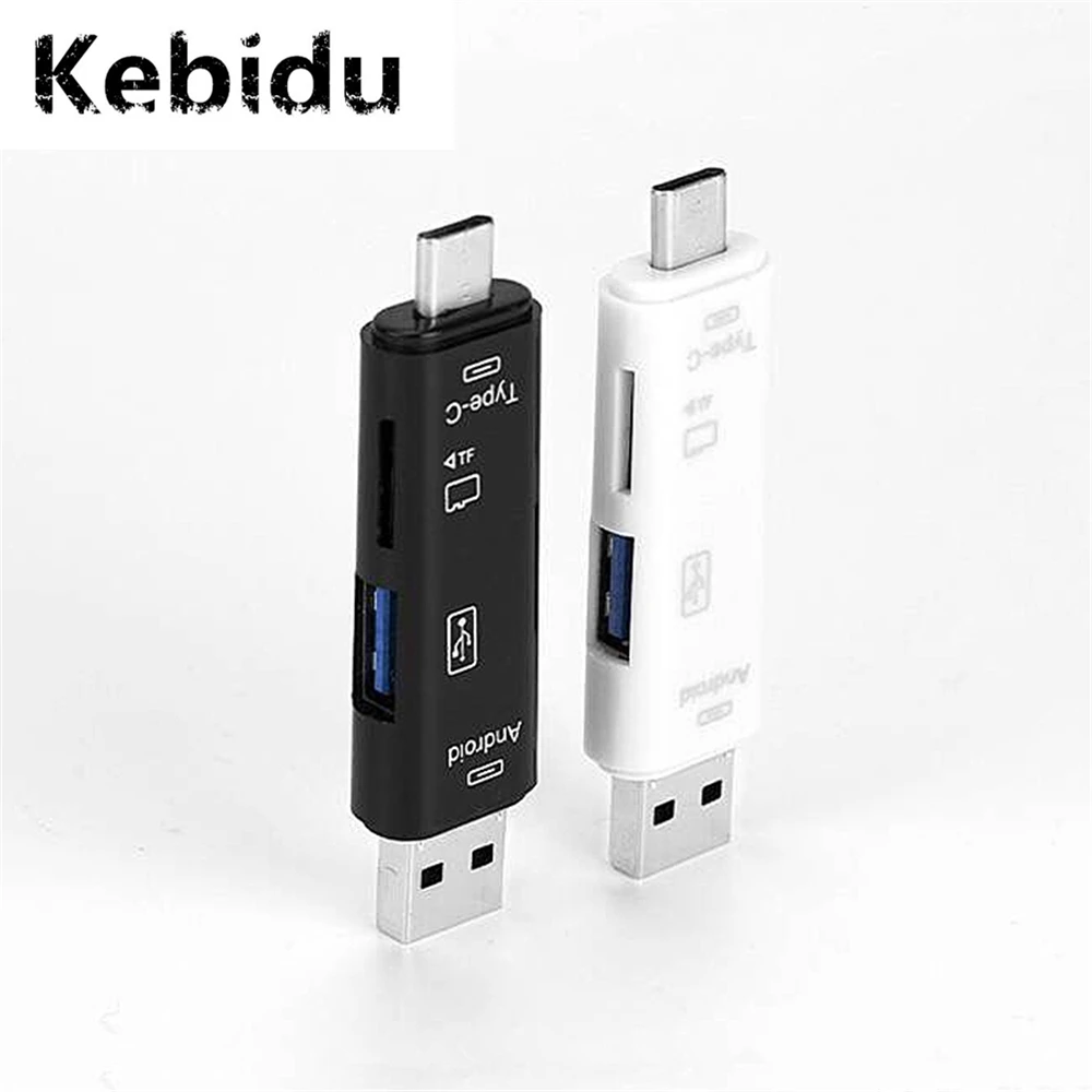 Kebidu 5 в 1 Type C OTG кардридер с USB разъемом для ПК высокоскоростной 2 0 чтение TF