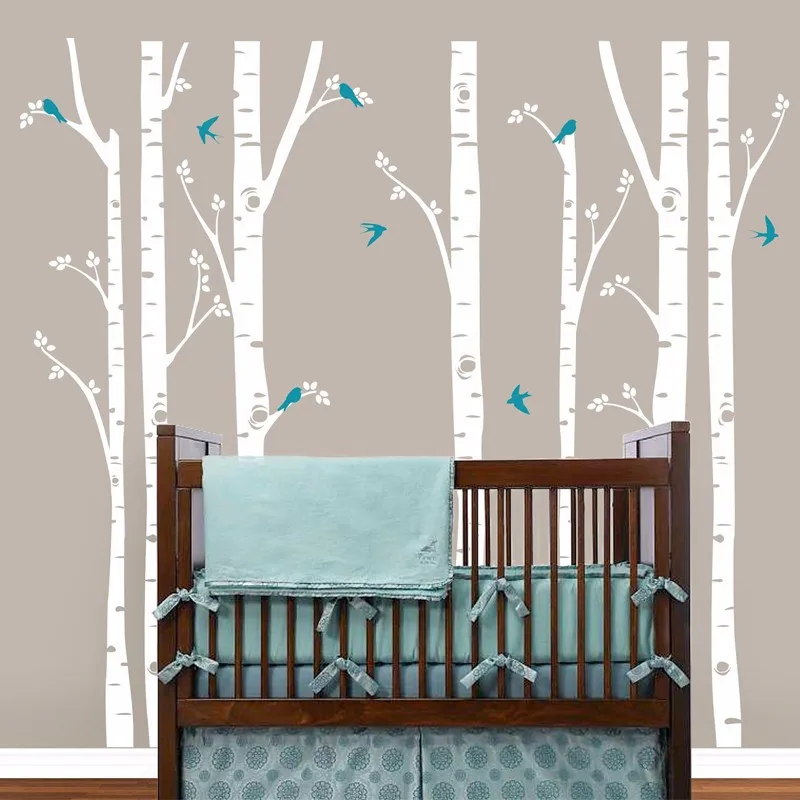 

Birch Trees Wall Decals Tree Wall Sticker Removable White Bbirch Wall Stickers Trees Baby Nursery Room Vinyl Wall Decor
