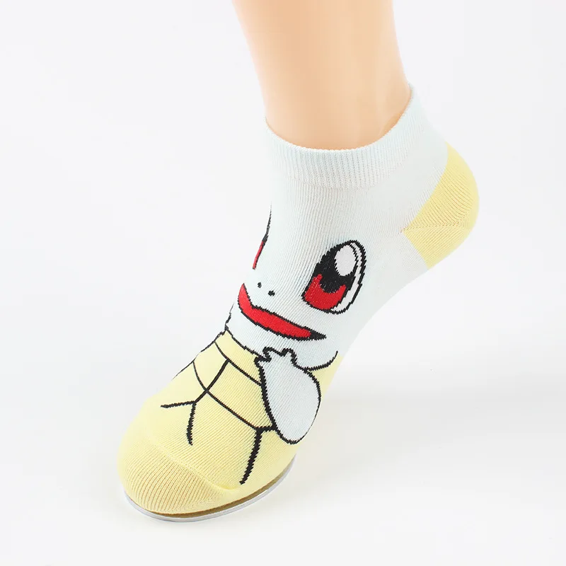 4 пар/лот аминовые носки в стиле Харадзюку Pokemon Go женские с объемным рисунком Pikachu