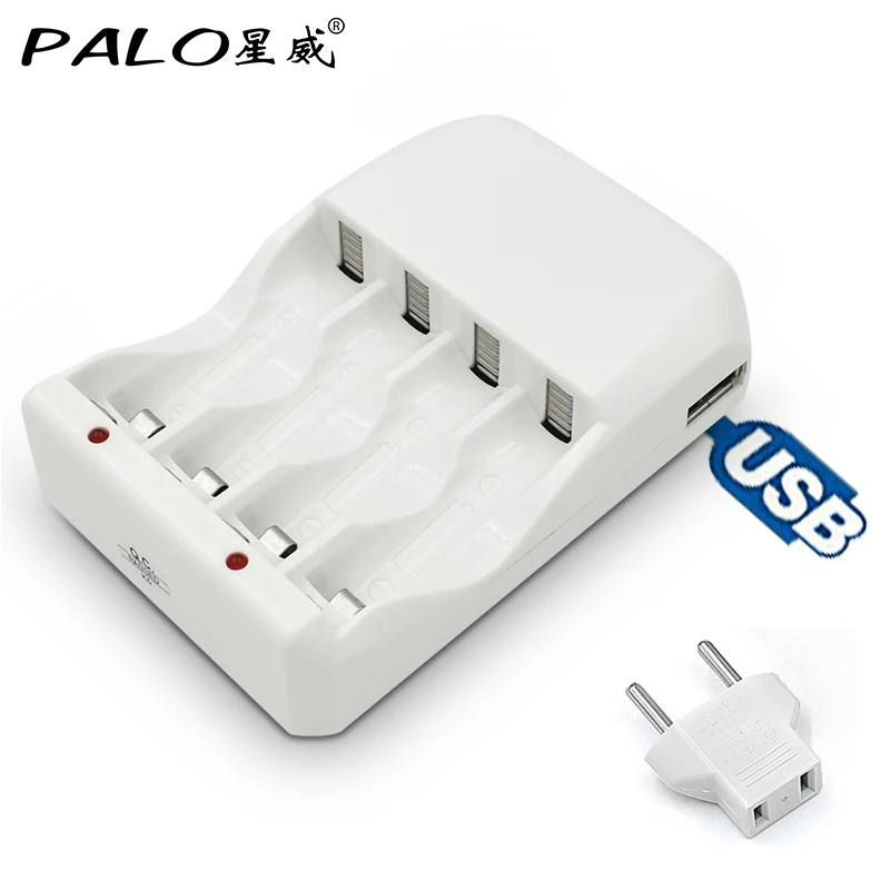 PALO USB зарядное устройство с 4 слотами Ni MH NI CD батарея Carger для AA AAA Smart C804U