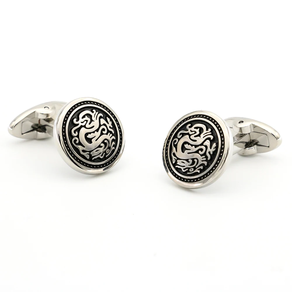 iGame Factory Supply Dragon Cuff Links Vintage Series Retro Animal Design Quality Brass Material Cufflinks Free Shipping | Украшения и