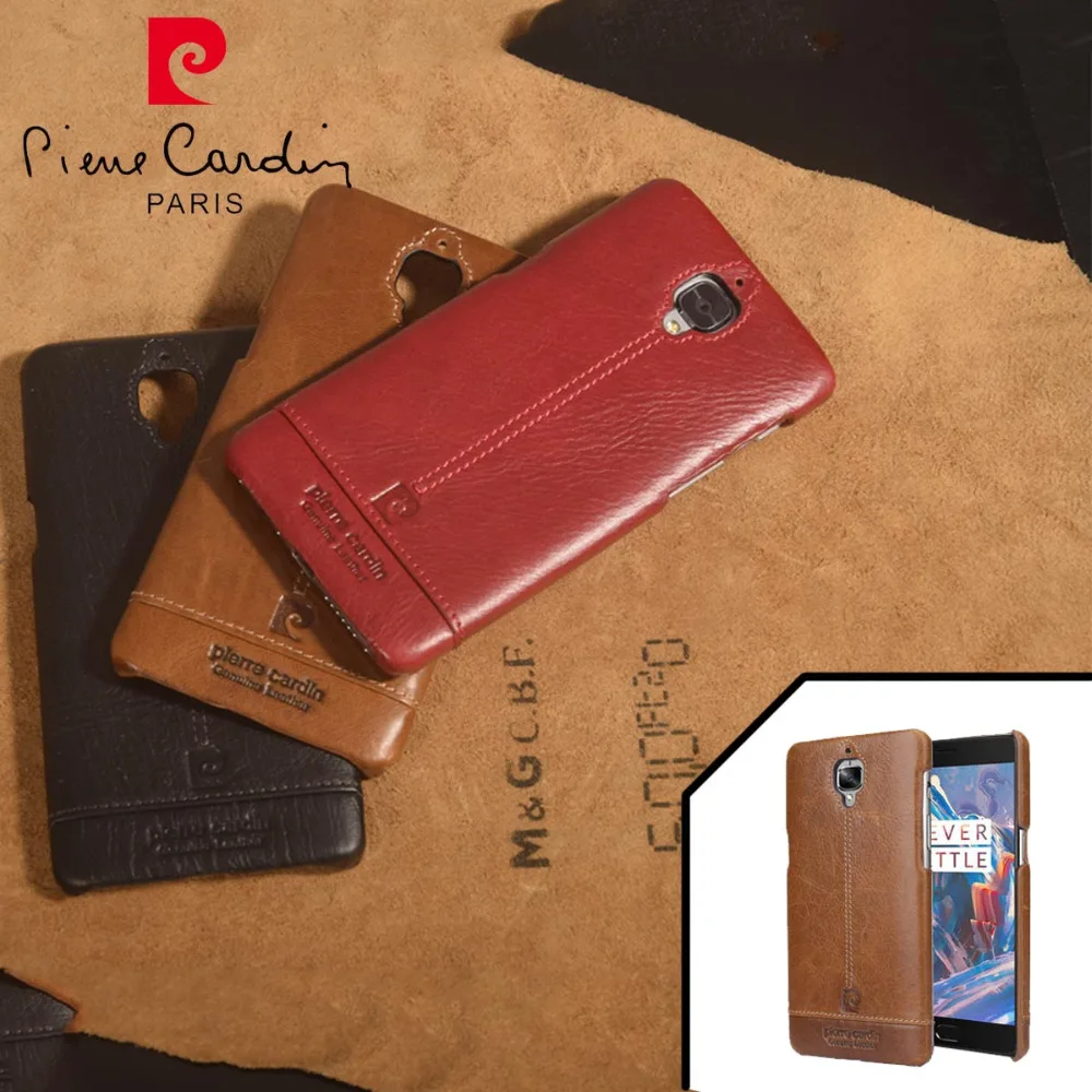 Роскошный чехол для мобильного телефона One Plus 3T Pierre Cardin из натуральной кожи