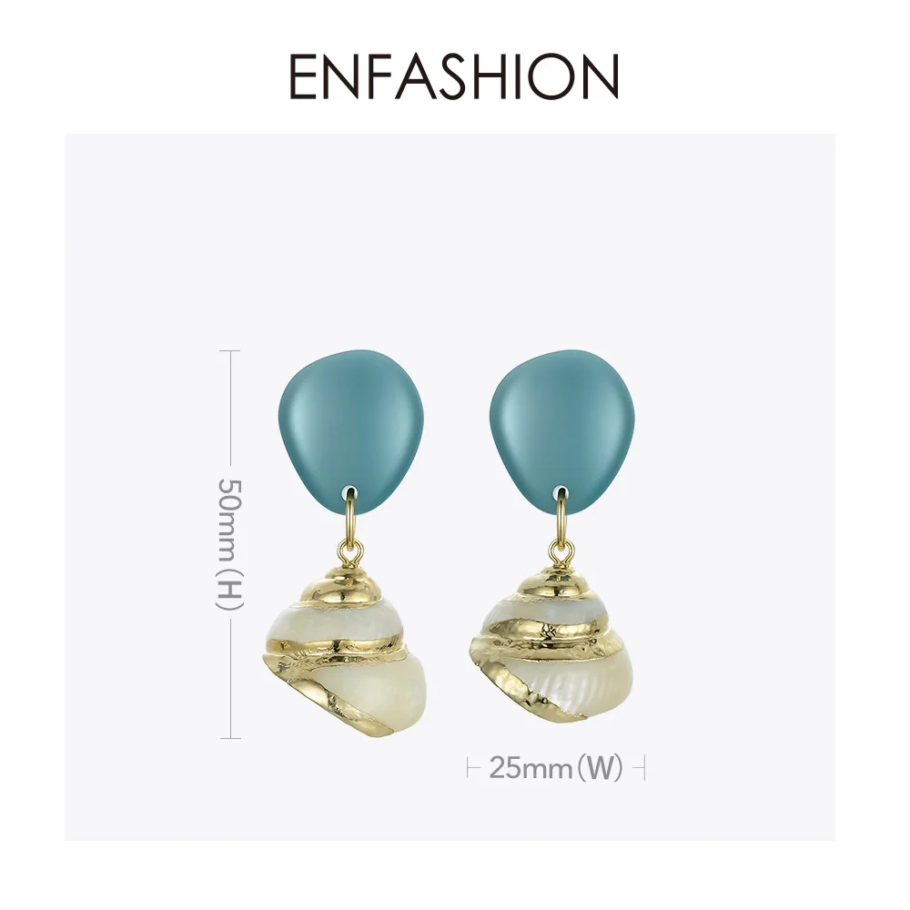 ENFASHION Винтажные висячие серьги в виде раковины для женщин, длинные висячие серьги в стиле бохо из натуральной раковины, модные ювелирные изделия в богемном стиле, Kolczyki EM1051