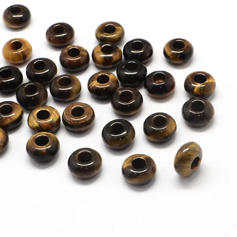 

Natural Tiger Eye European Large Hole Beads, Rondelle, 7~8x13~14mm, Hole: 5mm