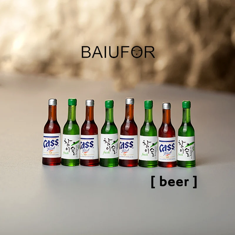 6 шт. миниатюры BAIUFOR 1:12 бутылка для воды и пива колы DIY статуэтки террариума Феи сад