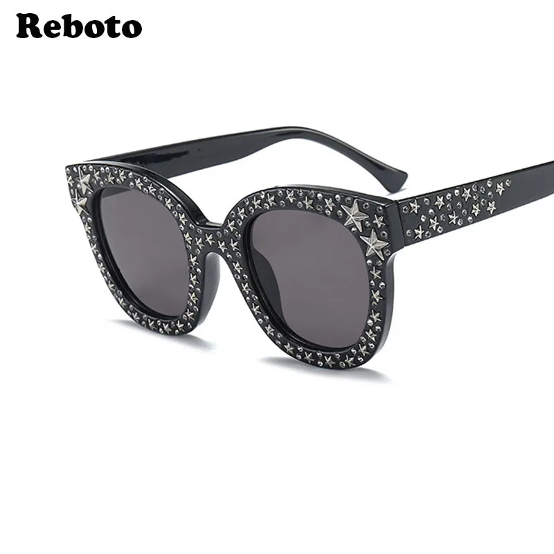 Винтажные квадратные Стразы Солнцезащитные очки женские роскошные кошачий глаз