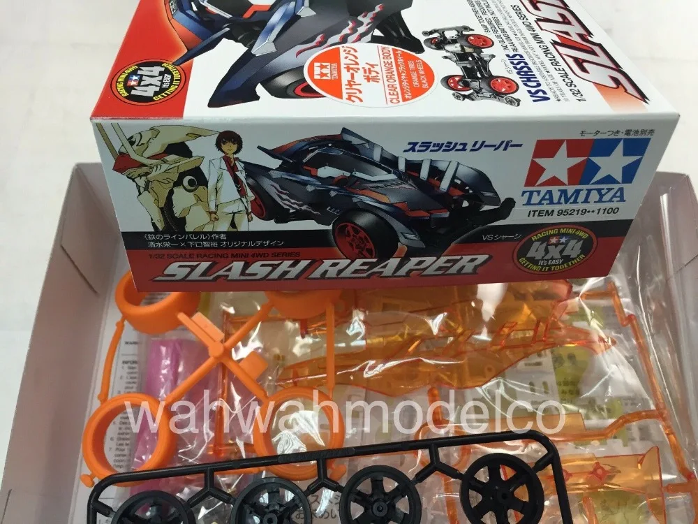 Tamiya 95219 1/32 Mini 4WD JR косой жнец прозрачный оранжевый VS шасси|Детали и аксессуары| |
