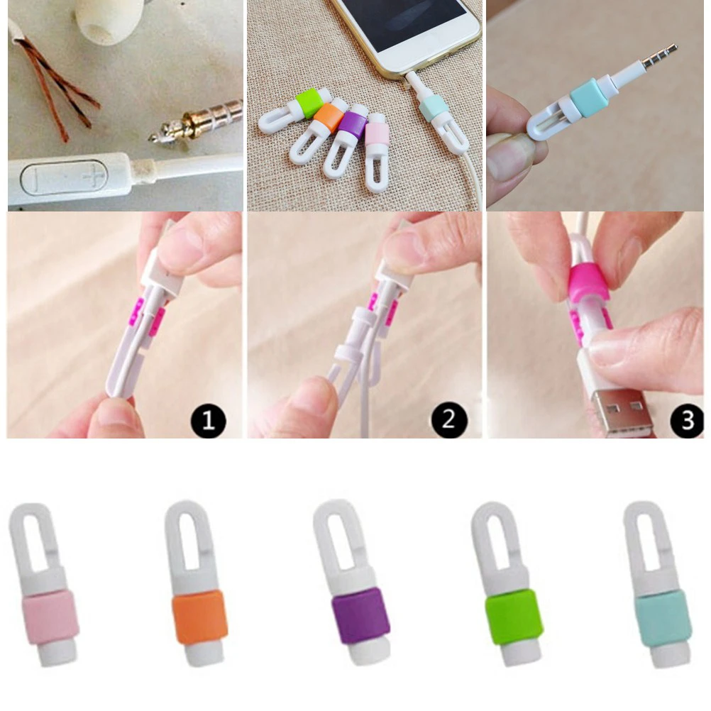 5PCS USB Data Cable Line Protector Phone Case Anti Breaking Protective Sleeve For Charging for iPhone Earphone | Обустройство дома