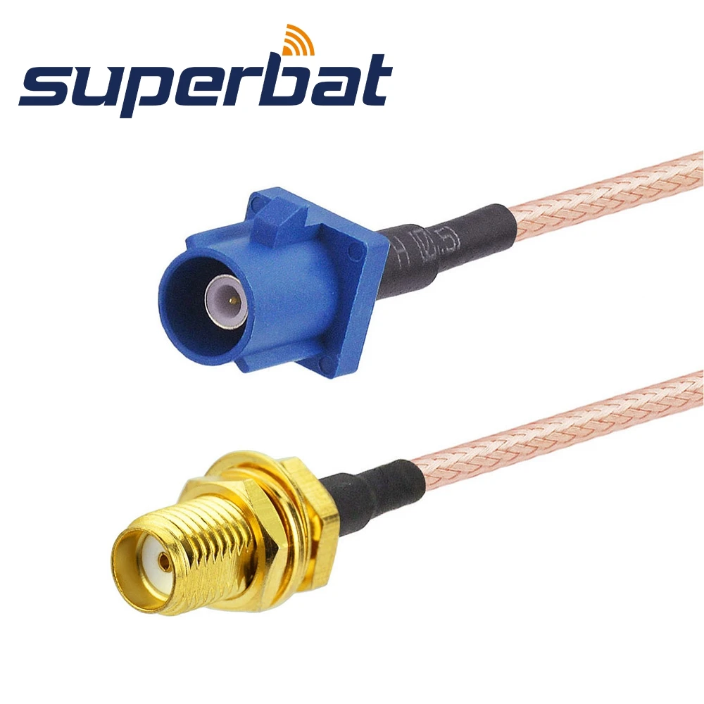 Superbat Fakra C прямой штекер мужского типа SMA женский Джек помощью соединительного