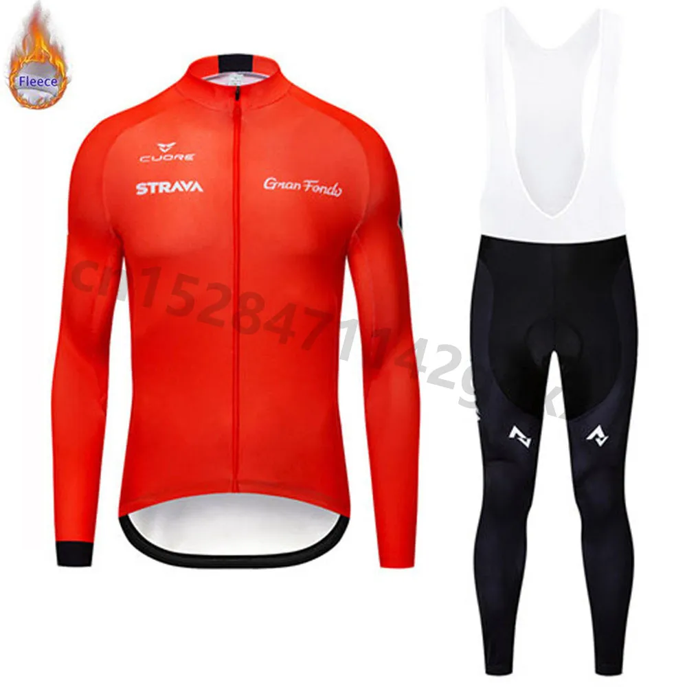 STRAVA велосипедная майка мужская pro team зимний теплый флисовый комплект с длинным рукавом MTB велосипедная Одежда Майо Ropa Ciclismo Hombre