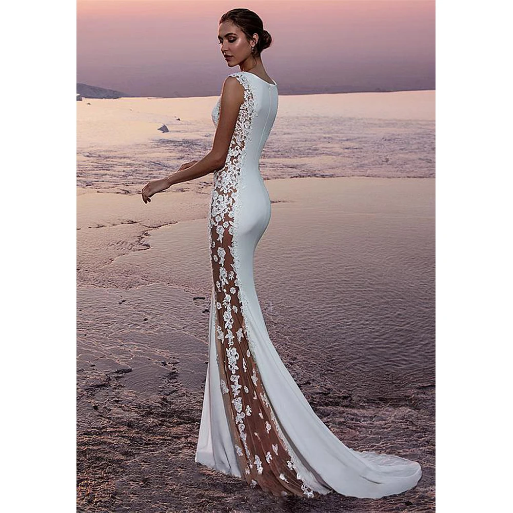 Белые свадебные платья с вышивкой Vestido de Noiva романтические молочные шелковые