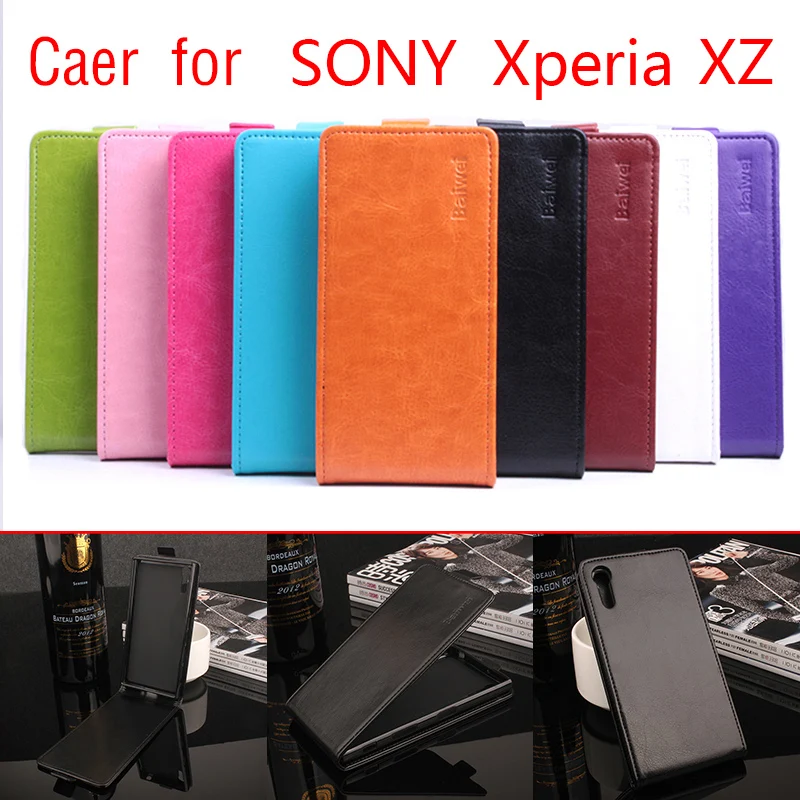 Для Sony Xperia XZ чехол для телефона чистый цвет [вверх вниз Открыть] Вертикальный флип