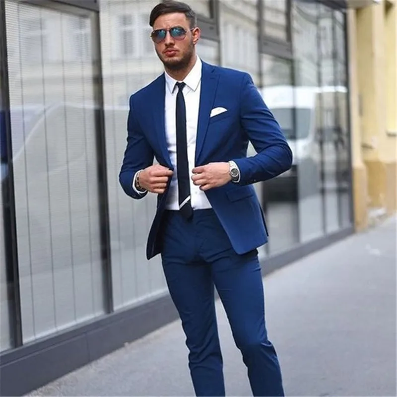 Костюм Homme темно синие свадебные костюмы для мужчин 2 предмета (пиджак + брюки