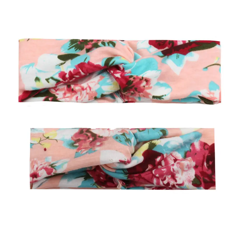 2 шт./комплект повязка на голову с бантом и цветочным принтом|baby hair accessories set|mother baby