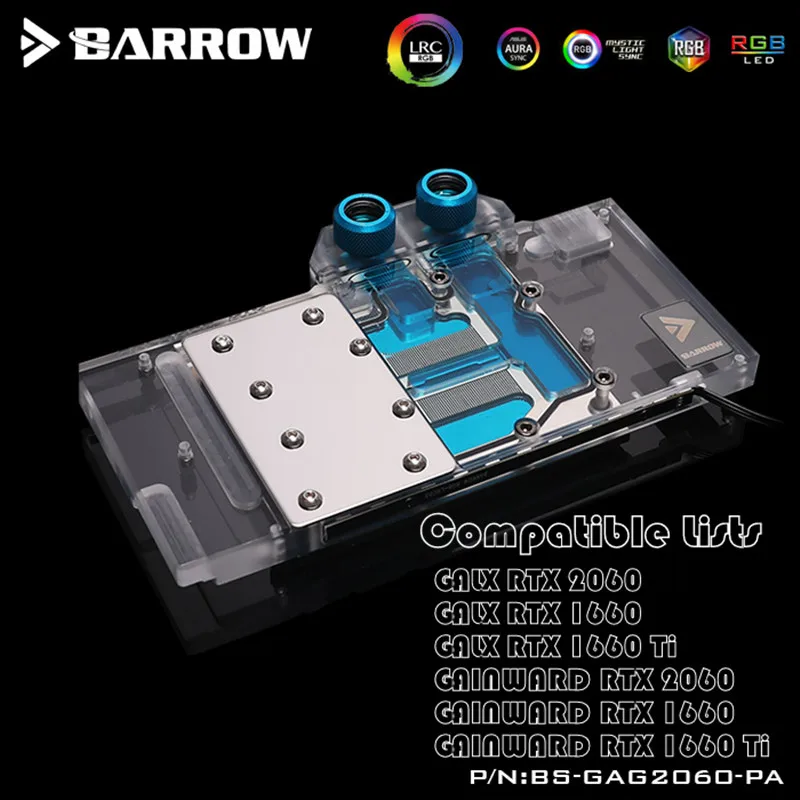 Barrow full cover VGA water block для GALAX GAINWARD Geforce RTX2060/GTX1660 Ti LRC2.0 RGB BS GAG2060 PA|Кулеры и системы
