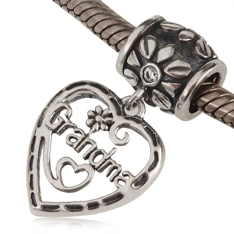 Очаровательные бусины подвески серебряные сердечки подходят для семейных