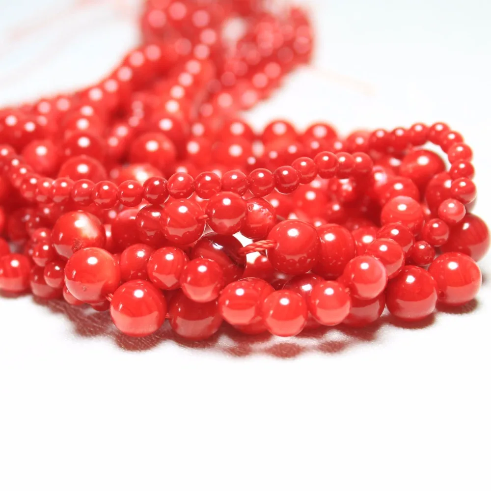 Оптовая продажа натуральный пресноводный раковина из краситель красный бисер