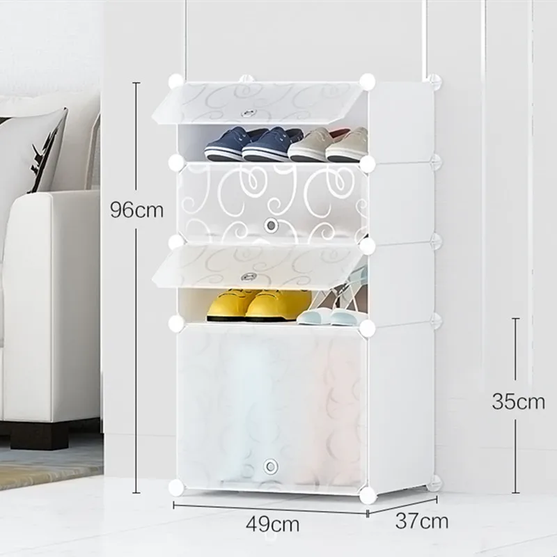 Прозрачная коробка для обуви со стальным каркасом пылезащитный сборный стеллаж