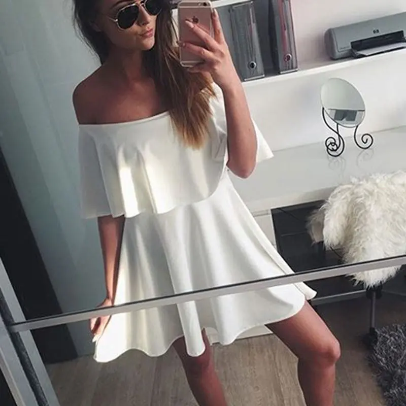 Летнее платье новинка 2016 популярное европейское милое однотонное облегающее с