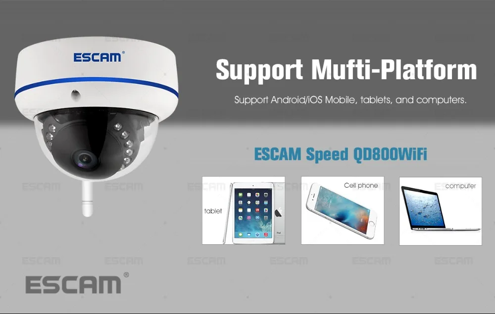 Escam скорость QD800 WiFi IP камера Full HD 1080P 2MP Onvif IP66 купольная инфракрасная Водонепроницаемая камера с датчиком движения день/ночь
