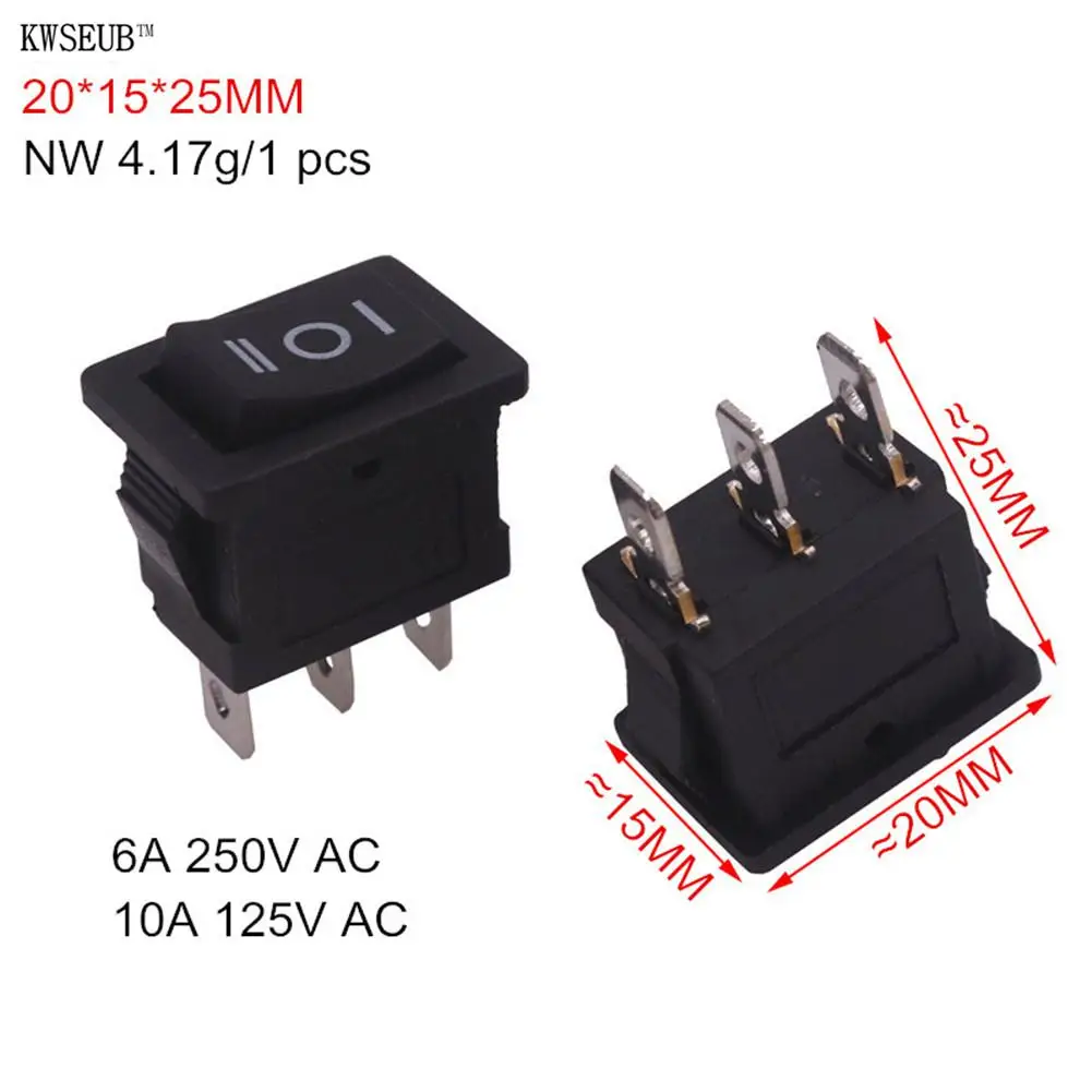 50 шт. 3Pin Switch20* 15*25 мм третий шестеренный черный кулисный переключатель 3 вилки переключатель 6A 250V 10A 125V AC электрические аксессуары переключатель - Цвет: 50 pcs 3 Pin