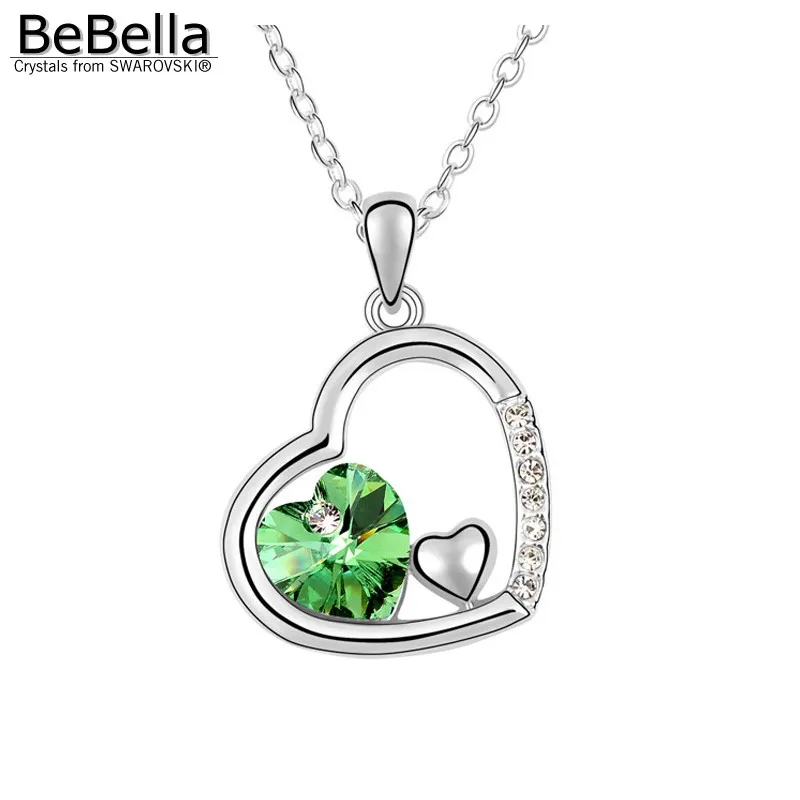 Женское ожерелье с подвеской в виде сердца BeBella кристаллами Swarovski модные