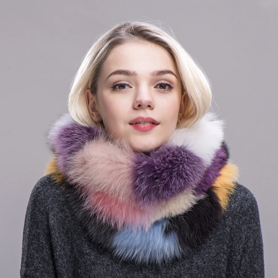 Лидер продаж новые женские шарфы FXFURS из натурального Лисьего меха женский