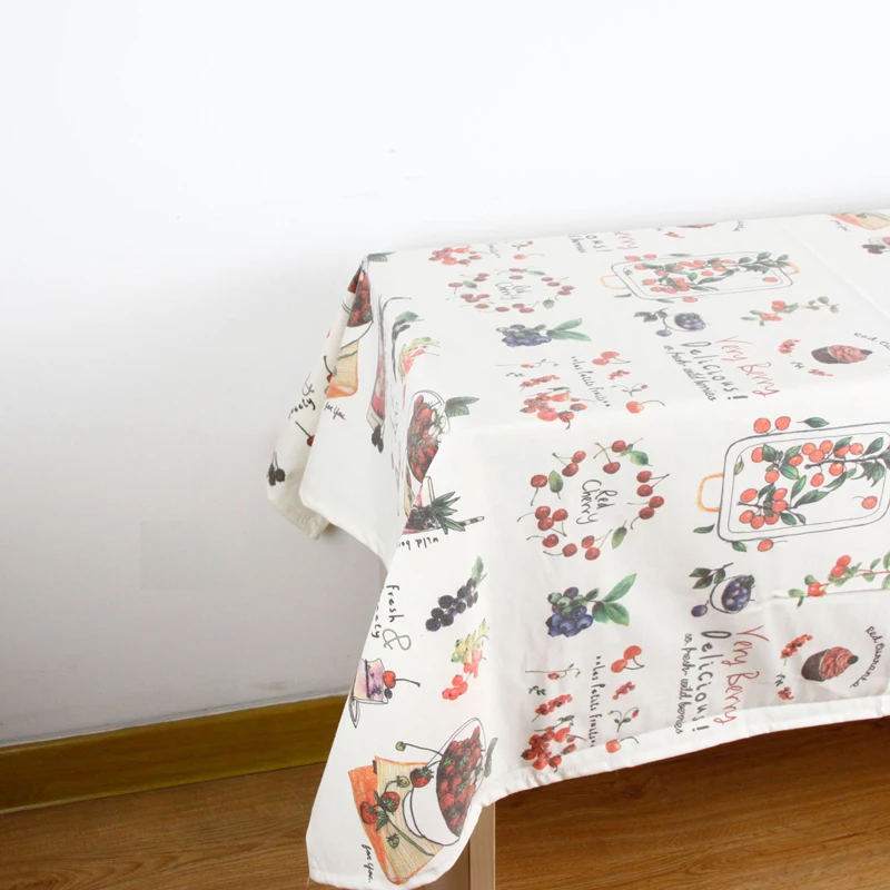 7Size Korean Style Washable Rectangle Colorful Fruit Print Table Cloth Cotton Linen Tablecloth Dining Cover Kitchen Decor | Дом и сад
