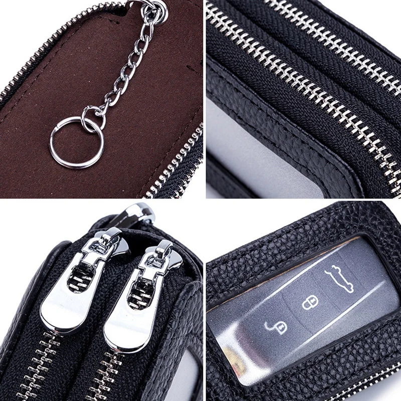 Практичный мужской держатель для автомобильных ключей из натуральной кожи