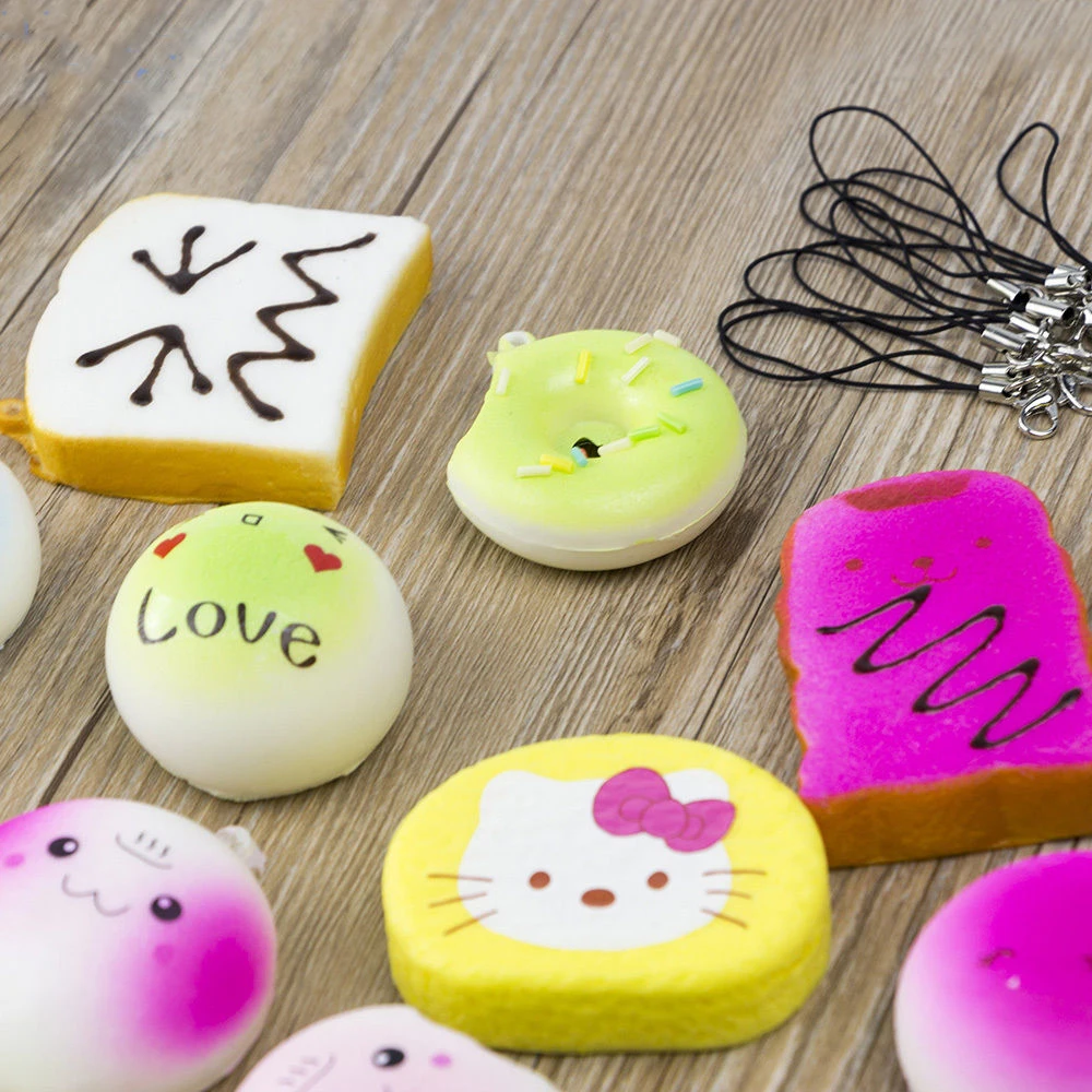 12 шт. Джамбо средний мини случайный мягкий панда/хлеб/Торт/булочки ремешки для