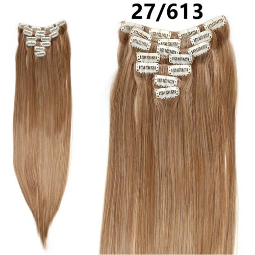 JOY& BEAUTY 22 Цвета доступны 2" 7 шт./компл. 16 зажимы в наращивание волос прямые волосы синтетический шиньоны 140 г накладные волосы - Цвет: 27 613