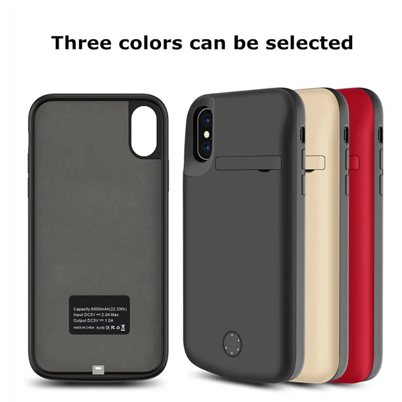 Чехол внешнего аккумулятора ZKFYS 6000 мАч для iPhone XR чехол мягкий силиконовый