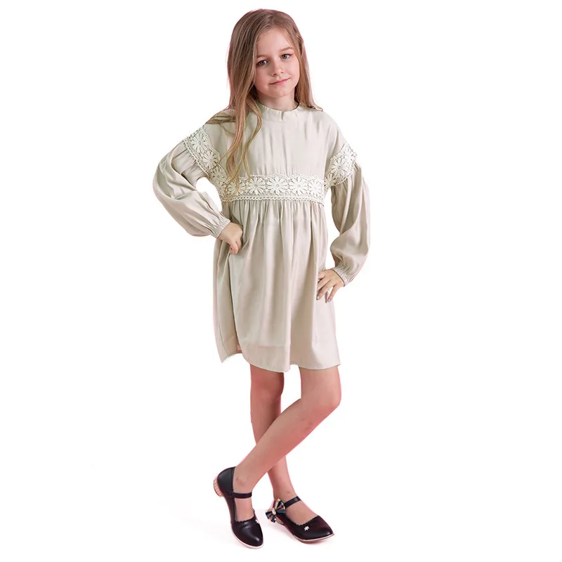 Long Sleeve Girls Cotton Lace Dress 10 12 years Autumn Winter Princess Kids Clothing | Детская одежда и обувь