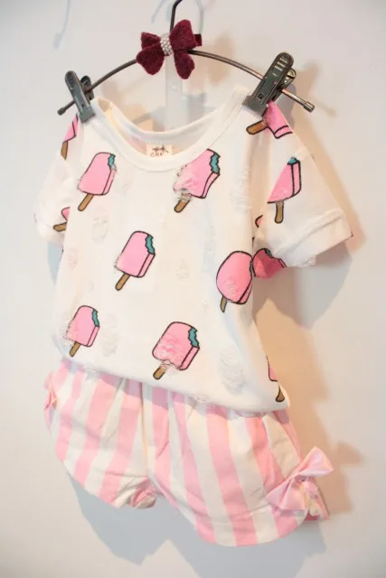 2018 комплект детской одежды для маленьких девочек эскимо Стиль детская одежда