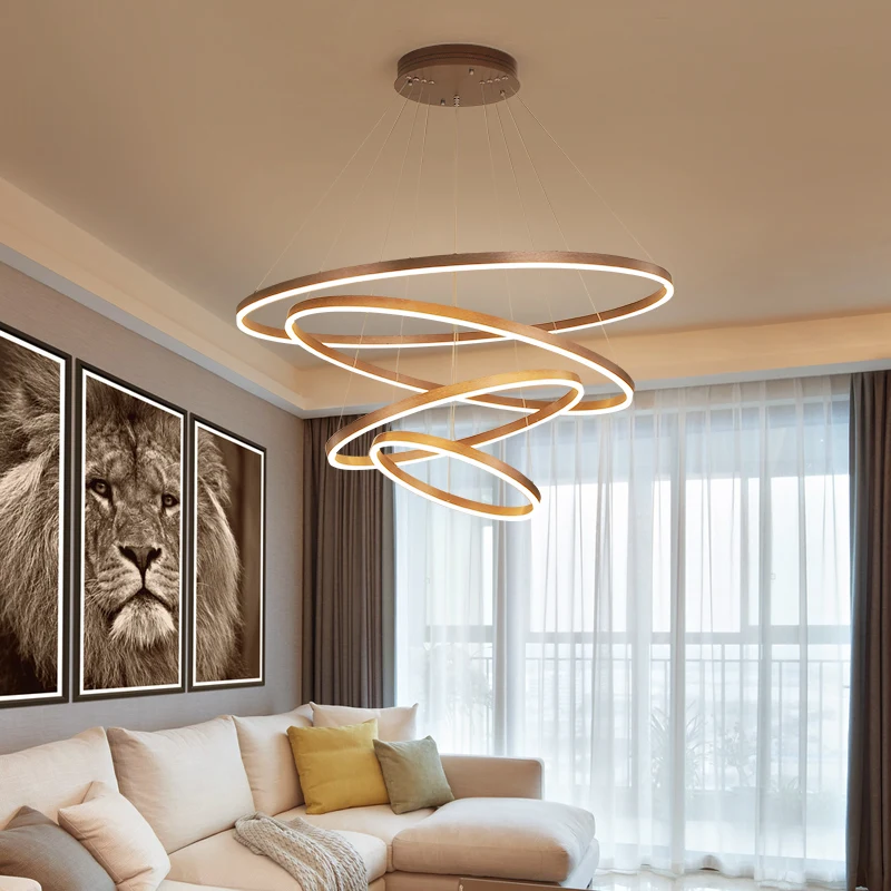 Современные светодиодные подвесные светильники кольцо для столовой гостиной