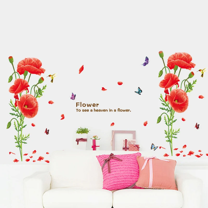 Новая Мода DIY Бабочка Цветок Искусство Наклейка На Стену Наклейки Красивая