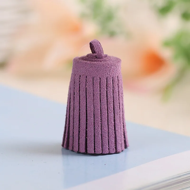 light purple 10 шт. 3 см мини-кисточки винтажные Кожаные Замшевые кисточки для телефона для рукоделия ювелирных изделий фурнитура подвески серьги аксессуары - Цвет: light purple