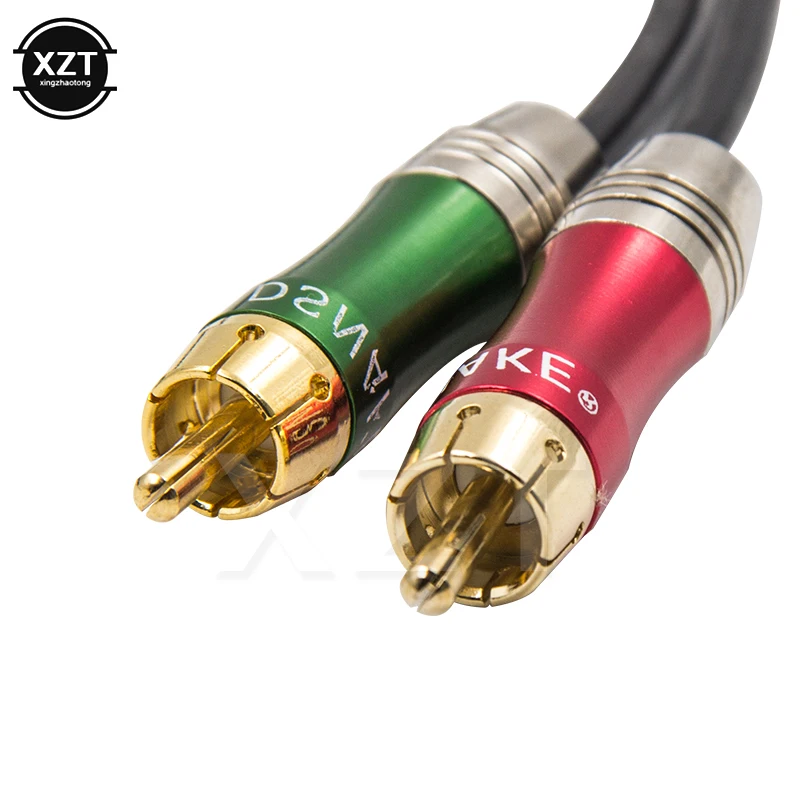 Адаптер аудиокабеля 3pin XLR Мама-2 RCA папа металлический позолоченный аудиокабель