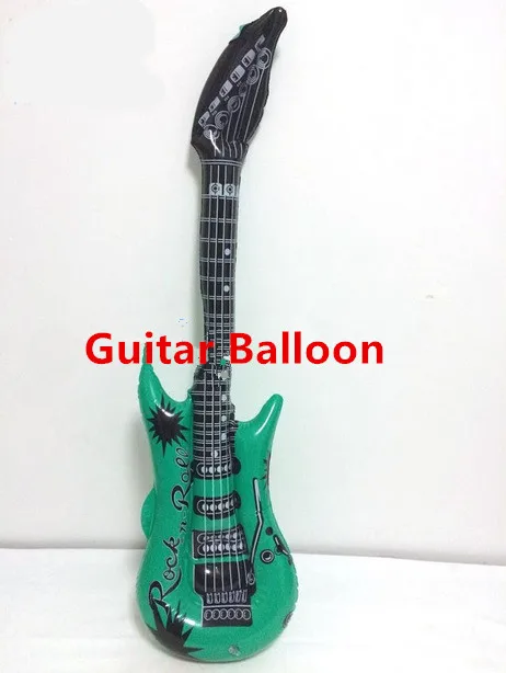 10pcs Guitar Balloon Rock Instrument Inflatable Balloons Assorted Color for Children Party Accessories Birthday Ballon | Дом и сад