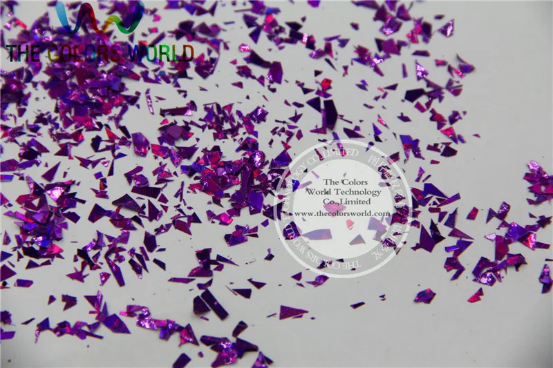 TCA800 голографический фиолетовый цвет Майларовый Лист случайный размер хлопья для