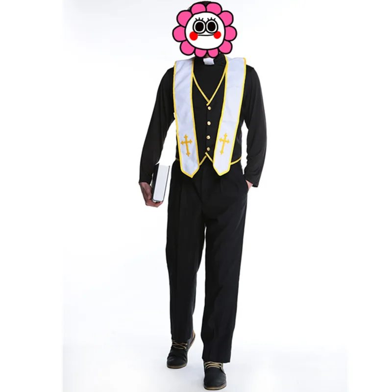 

Sexy Ladies Men Jesus Priest Clergyman Fancy Dress Outfit Adult Costume Cosplay Drama Halloween Gift Costumes