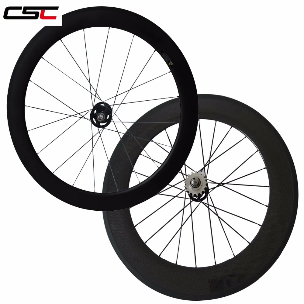 

700C Carbon Track bicycle wheelset 38+50/50+60/50+88/60+88mm 25mm wide Clincher Tubular Flip Flop fixed gear Single Speed wheels