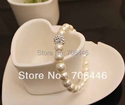 Высокое качество крем с искусственным жемчугом и диско Стразы мяч для женщин