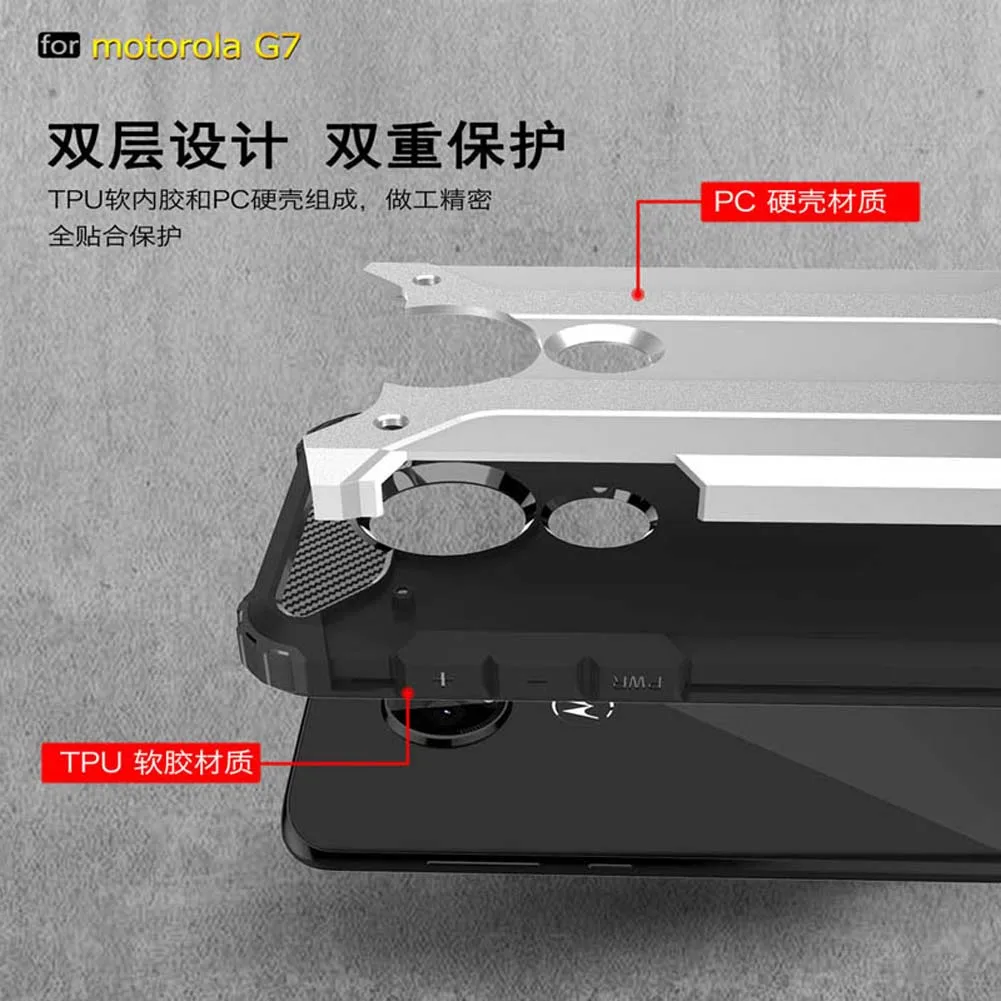 Armor Case for Motorola Moto G7 G 7 Global Dual XT1962 XT1962-1 XT1962-4 XT1962-5 XT1962-6 XT 1962 Bumper Protection Cover |