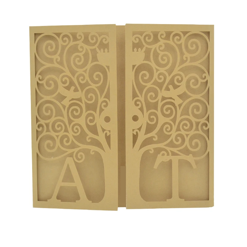 MR049 wedding card invitation tree laser cut party birthday decoration invitations in paper crafts | Дом и сад