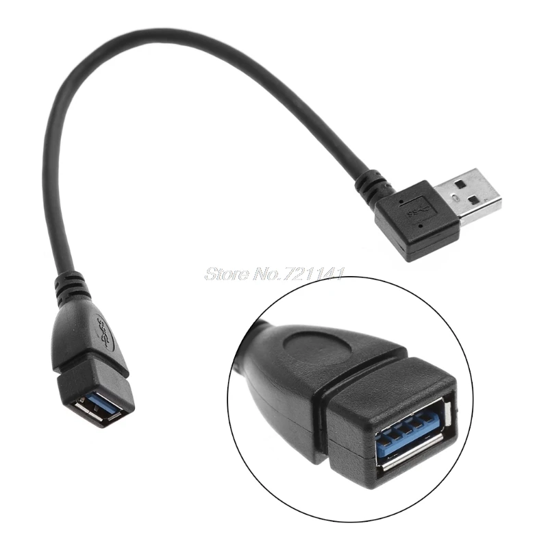USB 3 0 тип A левый/правый угол 90 градусов штекер к прямой Женский Кабель адаптер