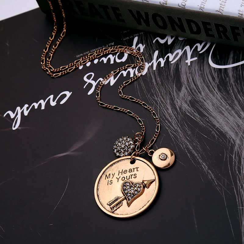 Винтажная металлическая подвеска в стиле ретро стильное колье Ins хип хоп с буквой