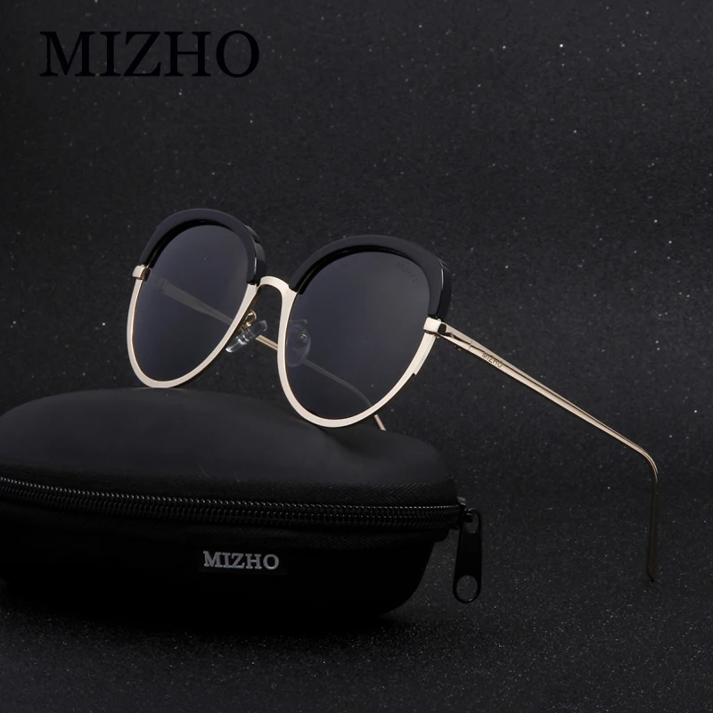 Женские зеркальные очки MIZHO поляризационные кошачий глаз из меди и металла с