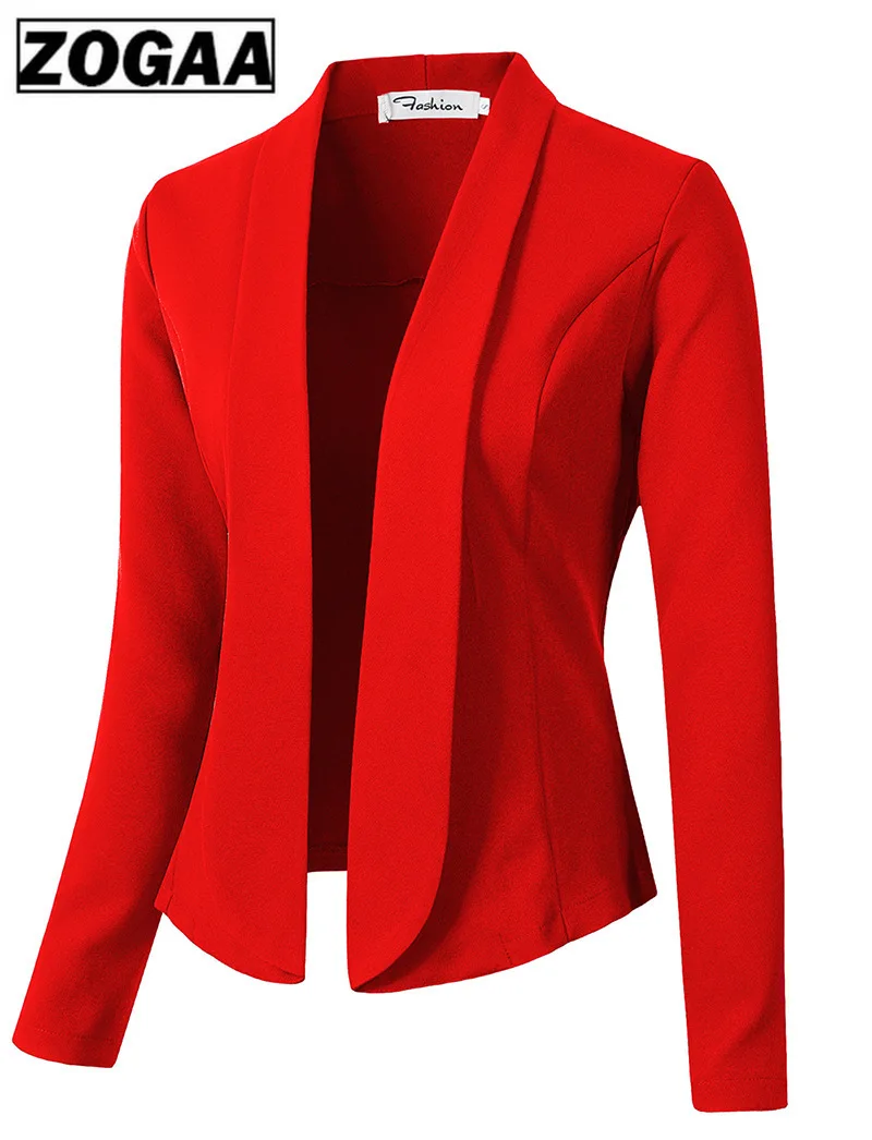 Женское офисное пальто ZOGAA повседневное приталенное деловое на пуговицах