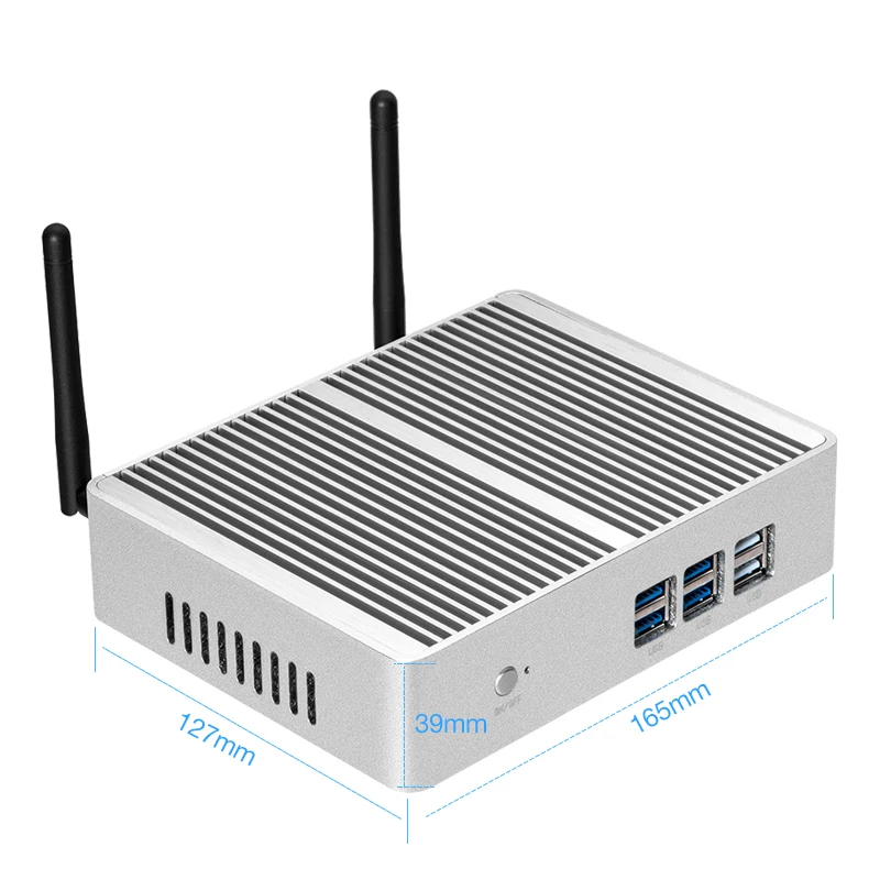 XCY Intel Core i5 7200U i3 7100U i7 4500U безвентиляторный мини-ПК Windows 10 4K HTPC тонкий клиент настольный компьютер NUC HDMI VGA WiFi 6USB